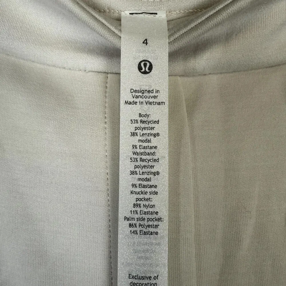 Brand New Lululemon Women's Size 4 Bone Softstreme Relaxed HR Pants Jogger